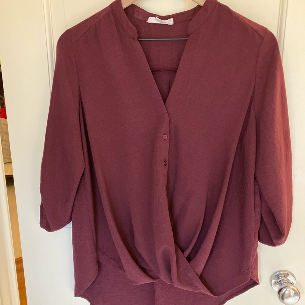 Lush Wine Blouse Small